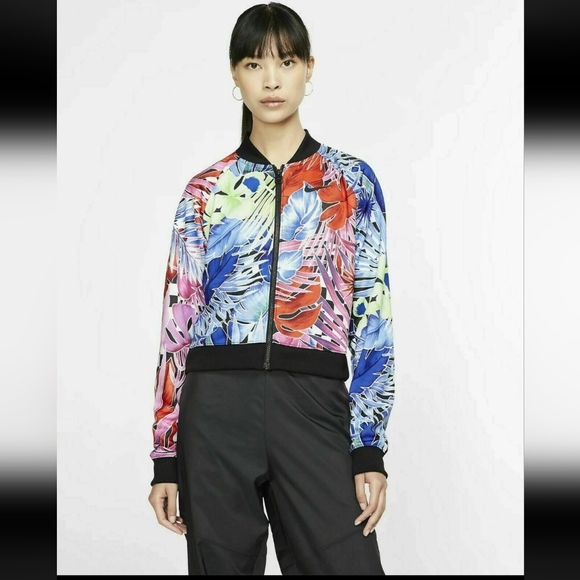 Nike Floral All Over Print Active Zip Up Track Jacket - Picture 1 of 9